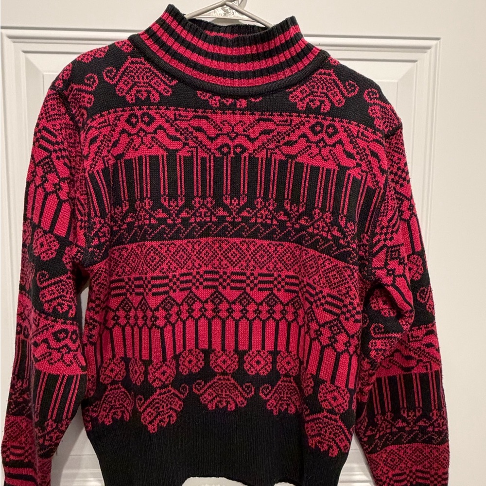 Premise Black and Pink Cowl Neck Sweater